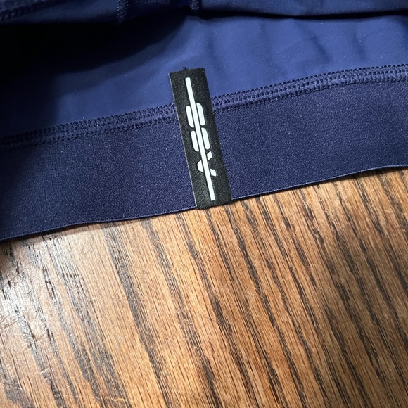 Adam Selman Sport Sheer Racerback Navy Sports Bra - Picture 4 of 7